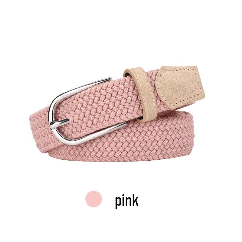 Women’s Punch-Free Elastic Belt: Versatile Canvas with Pin Buckle for Students