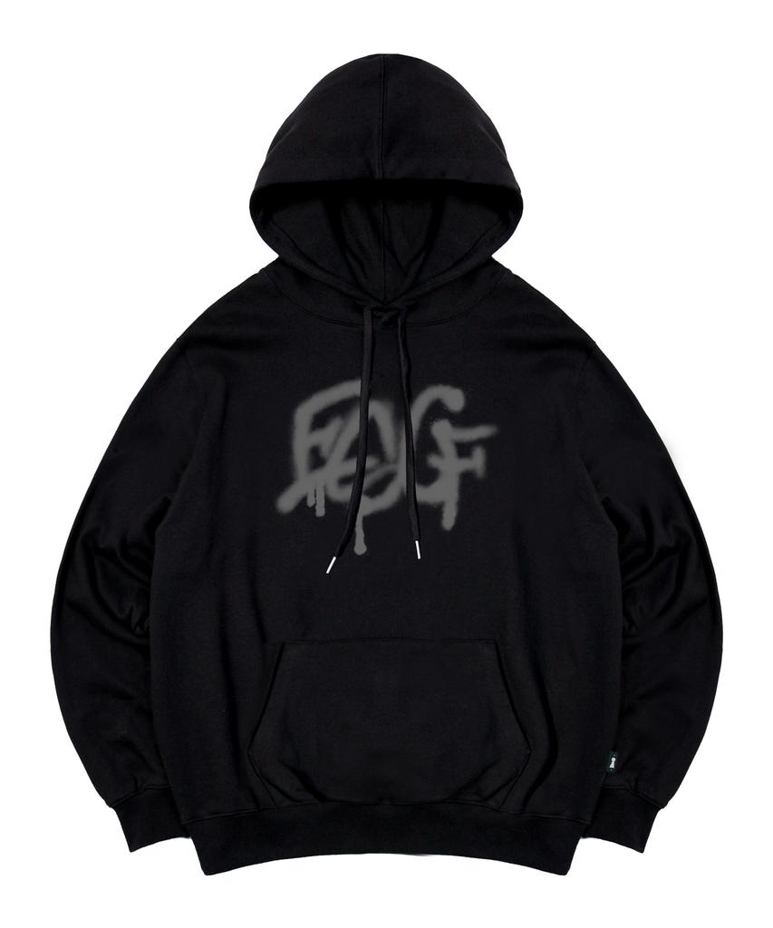 Gray Graffiti Escf Logo Print Hoodie Black