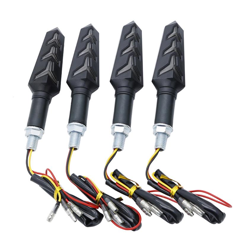 4x Motorcycle LED Turn Signal Lamp Sequential Flowing Indicator Light Amber EN 4x Motorcycle LED Turn Signal Lamp Sequential Flowing Indicator Light Amber EN