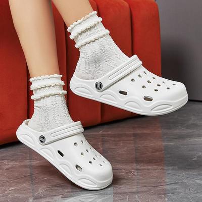 Sommer Bequeme Clogs Hausschuhe für Damen Leichtgewicht Anti-Rutsch Strand Sandalen Frau Mode Weiß EVA Wasserdicht Gartenschuhe