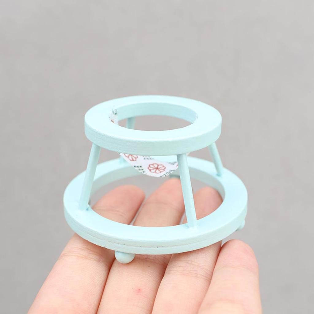 Vintage Miniature Walking Chair 1:12 Dollhouse Furniture Baby Walker with Life Like Details for Dollhouse Enthusiasts