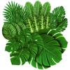 10 Pcs Artificial Plants Tropical Palm Leaves Hawaii Luau Summer Party Jungle Safari Birthday Party Wedding Decor Fake Plants