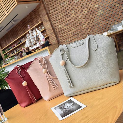 3pcs Bag Set Women Handbags Pu Leather Tassel Shoulder Crossbody Bags Fashion