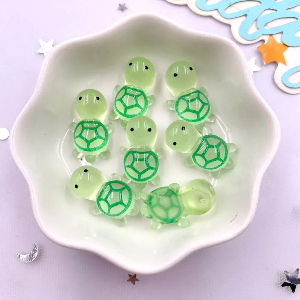 20Pcs Mixed Resin Colorful Cute Candy Color Turtle Figurines Flatback Stone DIY Bow Halloween Decor Scrapbook Crafts Accessories