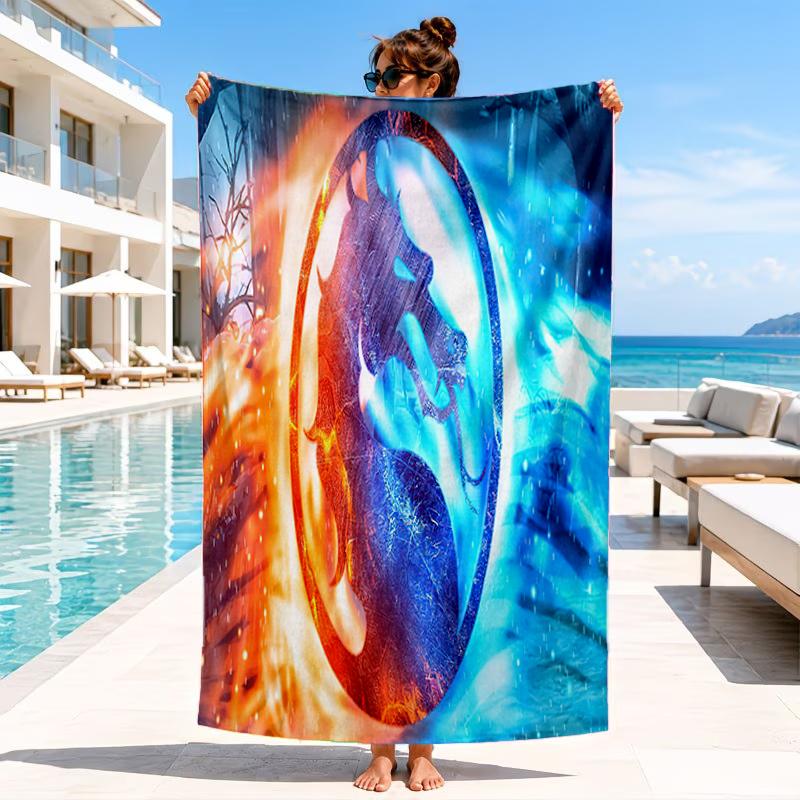 Powerful Warrior Kombat Beach Towel, Microfiber Beach Towel, Perfect For Pool, Beach, Travel, Home Decor Beach Party Fan gifts
