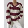 Women's Autumn and Winter V-neck Twisted Flower Pullover Sweater for Women's Clothing