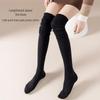 Women's Over-the-Knee Slouchy Boots Socks - Autumn/Spring, Loose Fit, Plus Size, Vertical Stripes