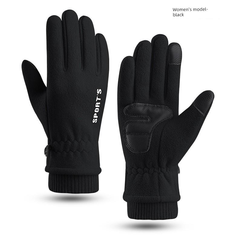 Warm Gloves, Cold-Proof, Fleece-Lined, Thickened, Suitable for Men and Women, for Cycling In Autumn and Winter, Touch Screen Compatible, Outdoor