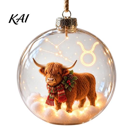 Decorative Spheres for Home Lighted Zodiac Christmas Ornament, Glowing Sign Ball with Warm LED, Acrylic Xmas Balls Party 3D Clear Hanging Pendant Tree