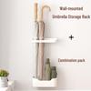 Wall-Mounted Bathroom Slipper and Shoe Draining Rack with Umbrella Storage (Punch-Free)