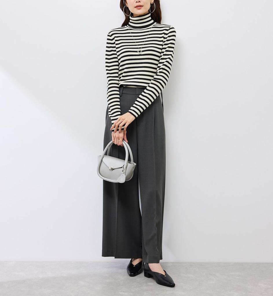 ROPE PICNIC Rib Turtle Knit F Anti-Pilling Pullover/Easy Care, Off-White (17)