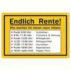 Vintage German Endlich Rente! Metal Sign, Funny Retired Iron Plaque, 2D Novelty Home Decor