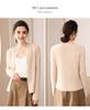 Women's 100% Pure Cashmere Cardigan - Round Neck, Long Sleeve, Button-Up Knit Sweater for Spring and Autumn