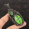 Copper Green Turquoise Pendant Copper Wire Wrapped Gemstone Jewelry Handmade Pendant Latest Design Pendant Gift For Her Copper Wire Pendant
