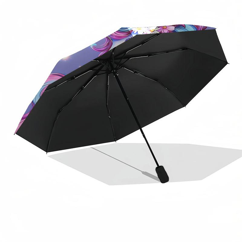 1pc Unicorn Fantasy Garden Butterflies Flowers Umbrella with Plastic Handle,Suitable for All Seasons Home Travel Outdoor Umbrellaptys31091