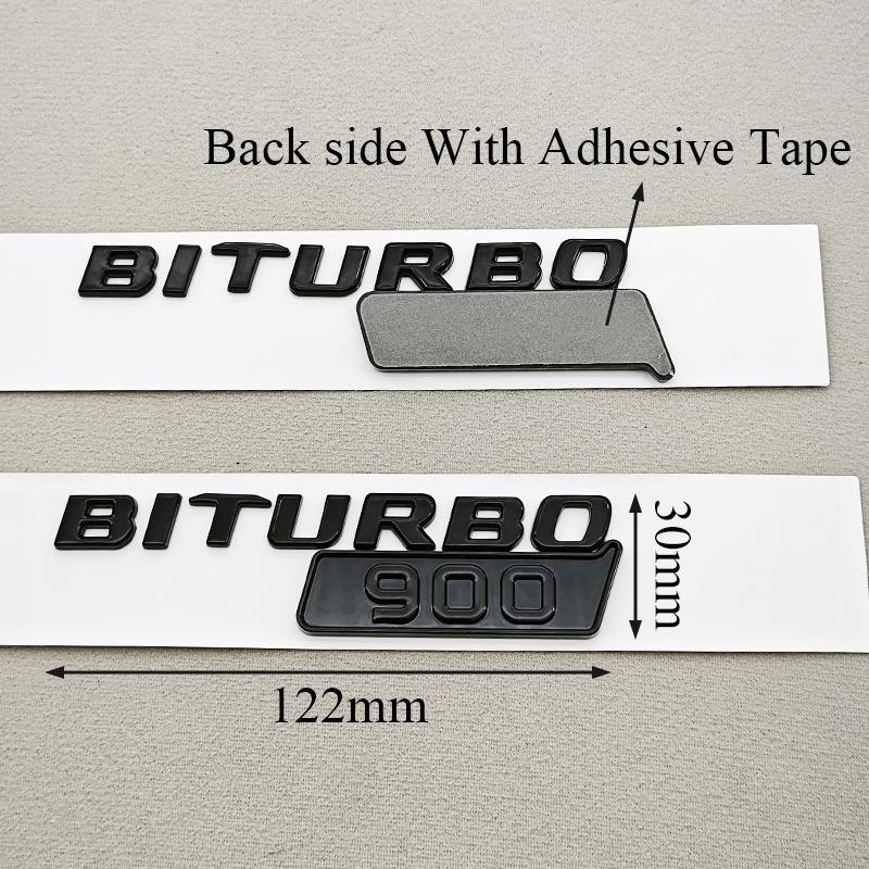 Car Styling Biturbo 800 900 Car Sticker Gloss Black Side Fender Emblem Decals For Mercedes Benz Brabus AMG Modified Accessories QV1