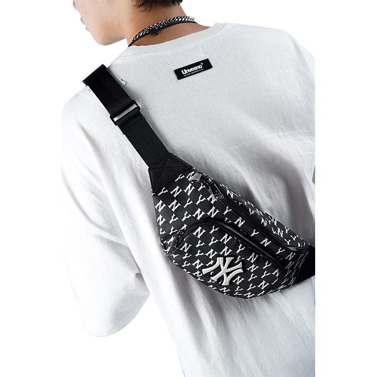 MLB Monogram Polyester Combo Bag One Shoulder Crossbody Fanny Pack Regular Unisex Black (Unisex) Fanny Packs 3AHSM012N 50BKS