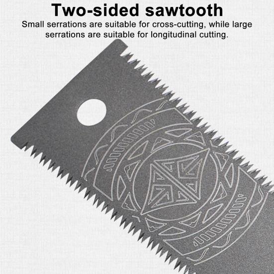 Folding Hand Saw with Wooden Handle Sharp Blade Double-Sided Teeth Portable Lightweight