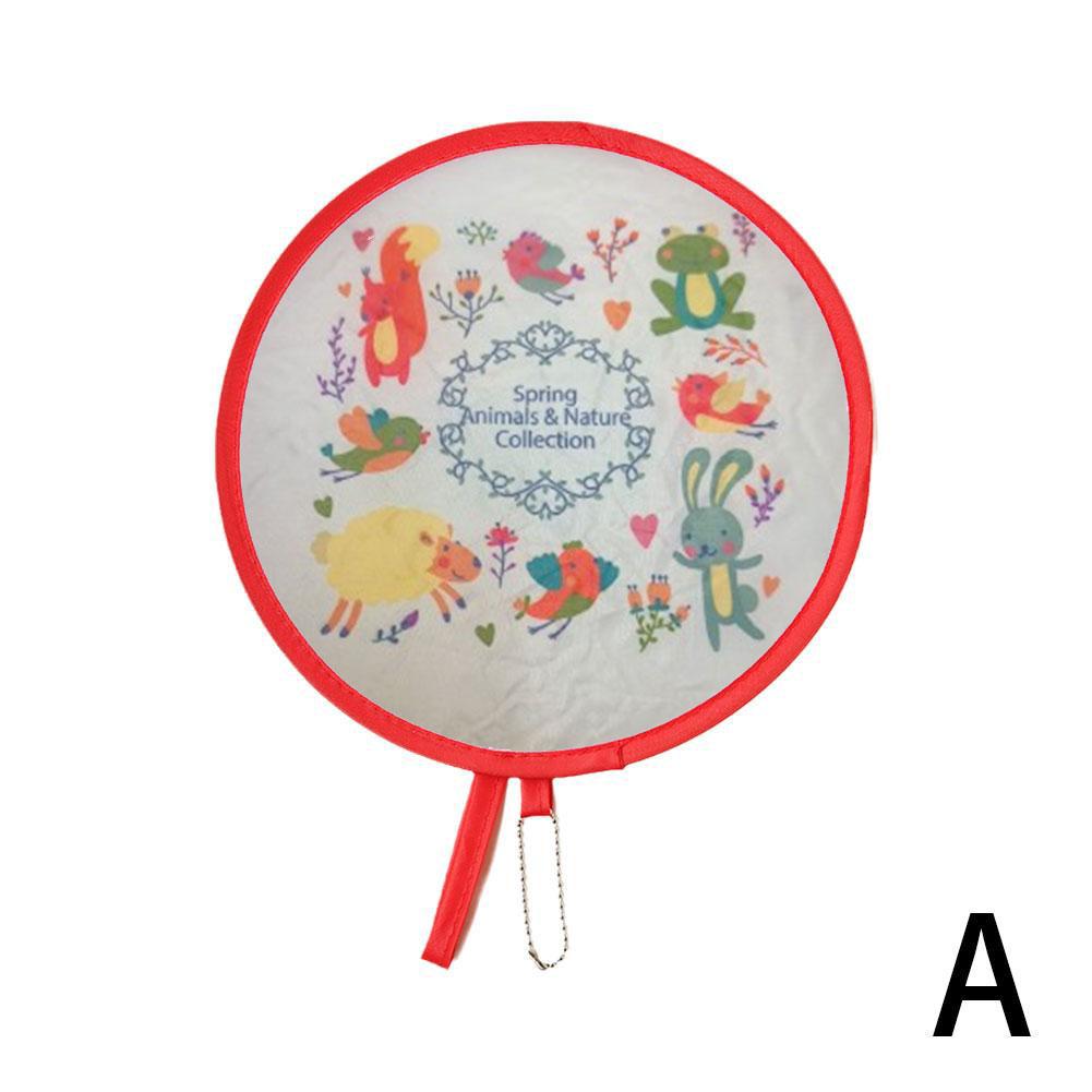 Lightweight Folding Fan Handheld Mini Fan Portable Cartoon Fun Designs Round Fan Small Foldable Fan Summer Cooling Travel Gift