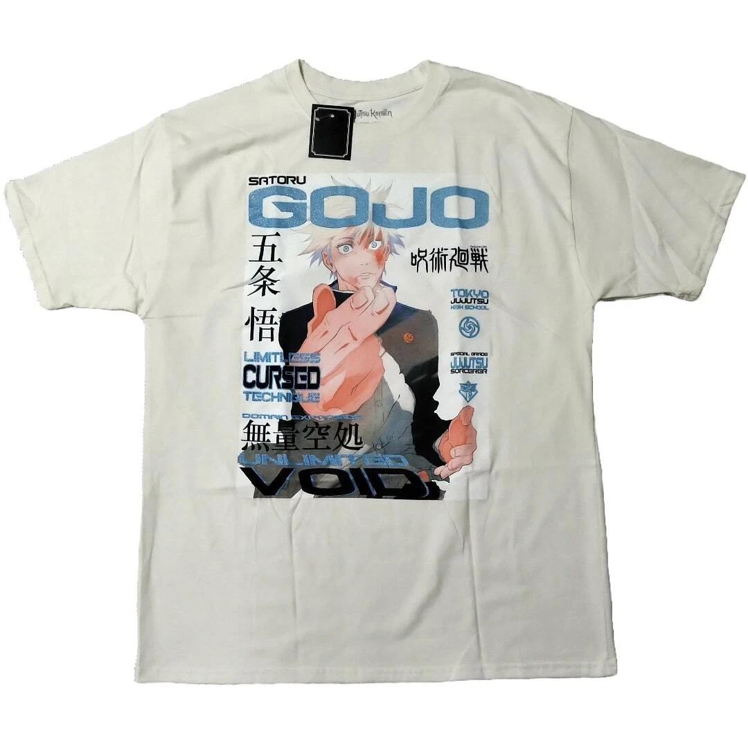 Jujutsu Kaisen Gojo Satoru Graphic T-Shirt XL Cream Anime Tee 2XL