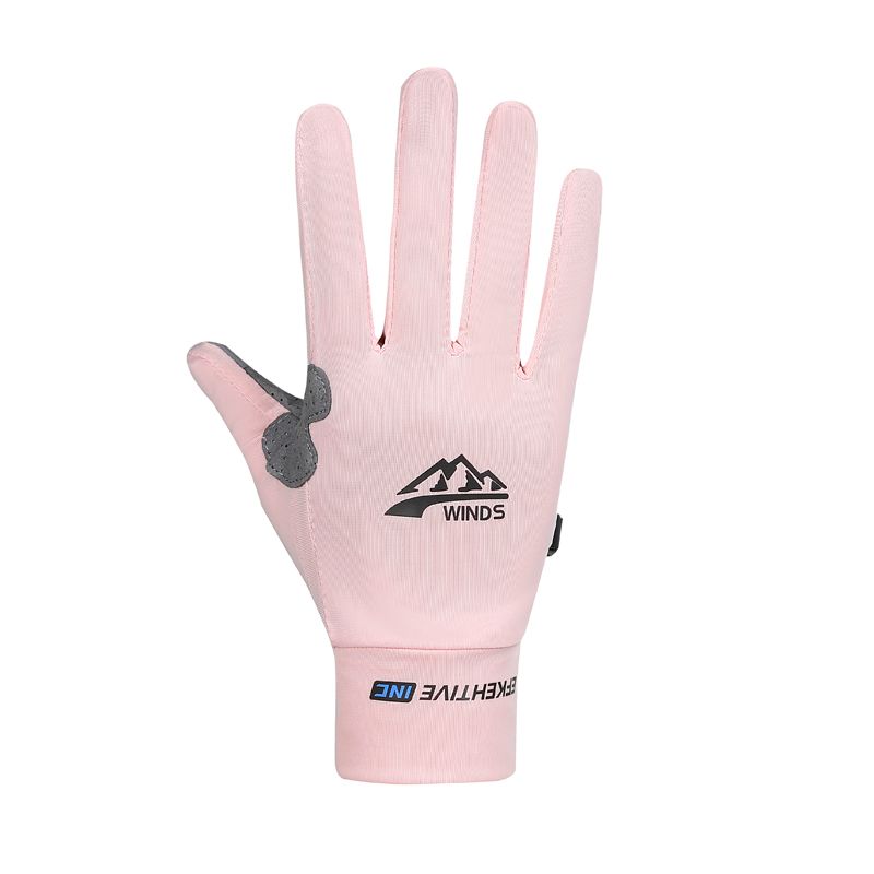 

Cycling Gloves Men and Women Couple Summer Ice Silk Thin Sport Climbing Sun Protection Driving Non Slip Abrasion Resistant Full Finger Touch Screen Light pink S