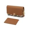 Daks Brown Check 3 Fold Wallet Dd Logo