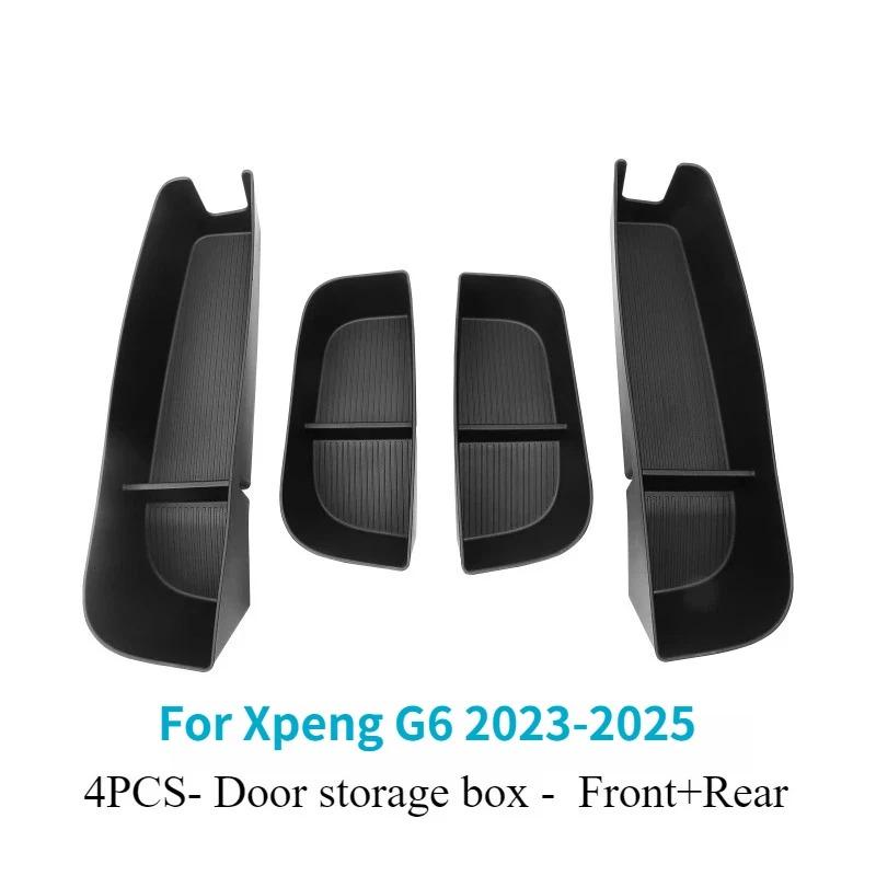 Für Xpeng G6 2023-2025 Türseiten-Aufbewahrungsbox TPE Front- und Hecktürgriff-Organizer Aufräum-Getränkehalter-Aufbewahrungsbox Autozubehör