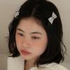 [2set] Bow Cubic Hair Pin - White