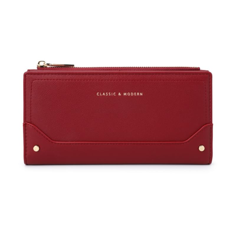 

EMY-li ladies long wallet Thin bi-fold lightweight (red)