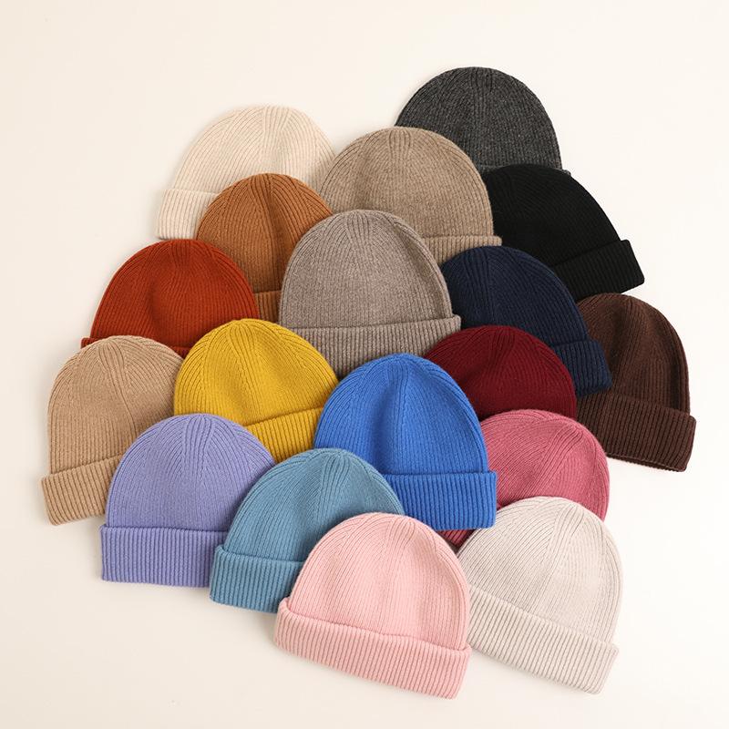 Export To Australia High-quality Wool Brimless Winter Men's and Women's Knitted Hats Thermal Headgear Wool Autumn and Winter Hats