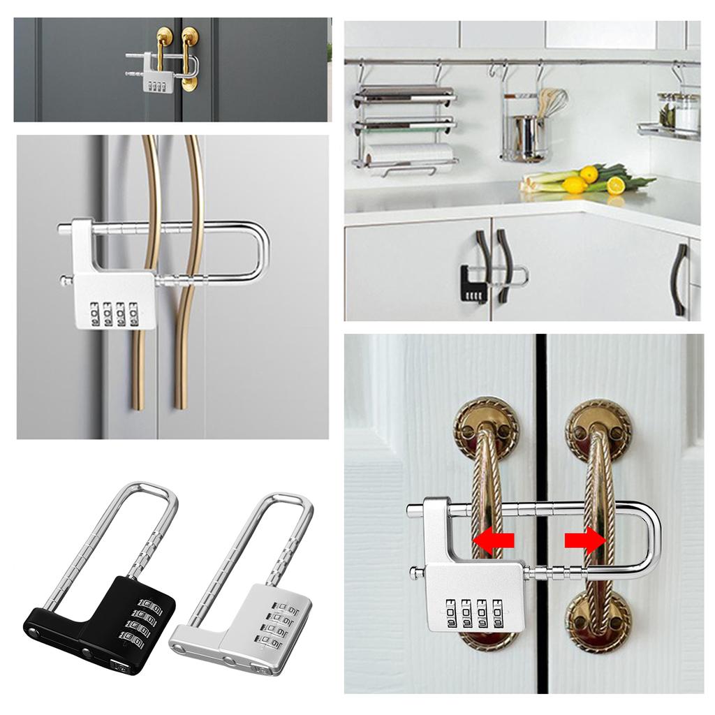 Adjustable Combination Lock Long Shackle Security Padlock Versatile Combination Lock Upgraded for Gym School & Fences