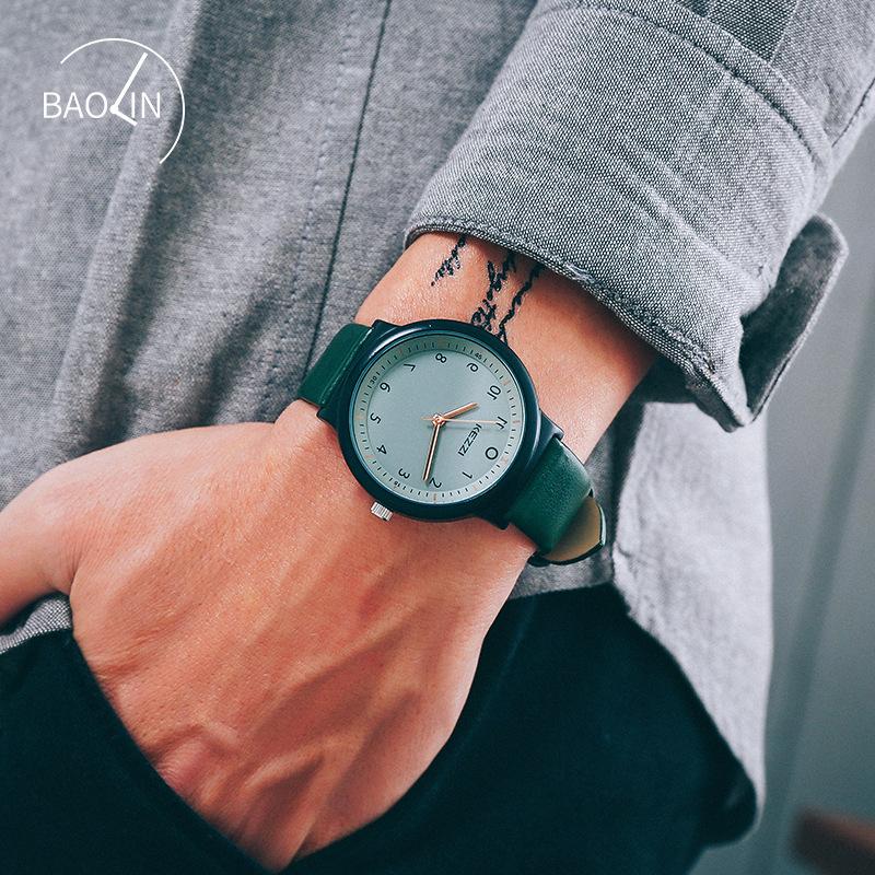 Simple Fashion Quartz Watch Digital Dial Men's Watch Waterproof Belt Watch