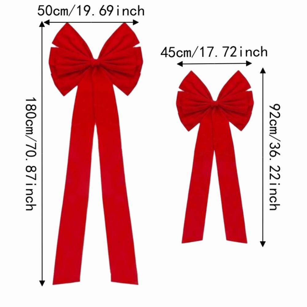 Large Size Christmas Bow Red Velvet Tree Topper Bow Giant Bow Ornament Front Door
