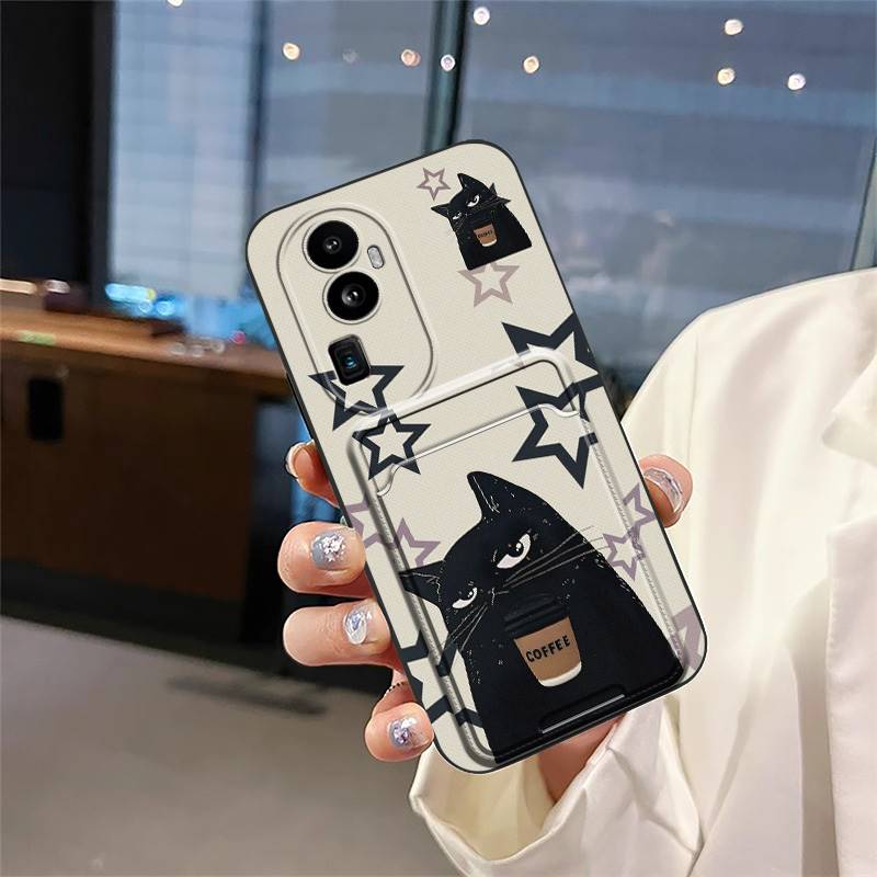 Soft Case Card Bag Phone Case For OPPO Reno10 Shockproof Waterproof TPU Protective Anti-dust Card Slot Cute Card Sleeve