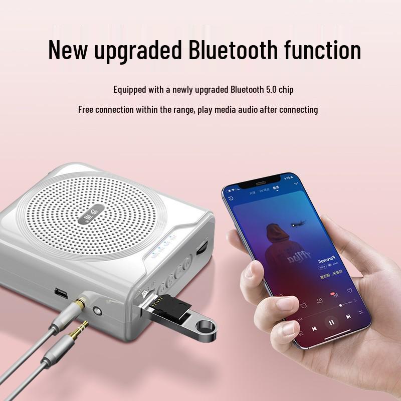 Compact Bluetooth Teacher Amplifier & Microphone for Classroom and Tour Guide Use