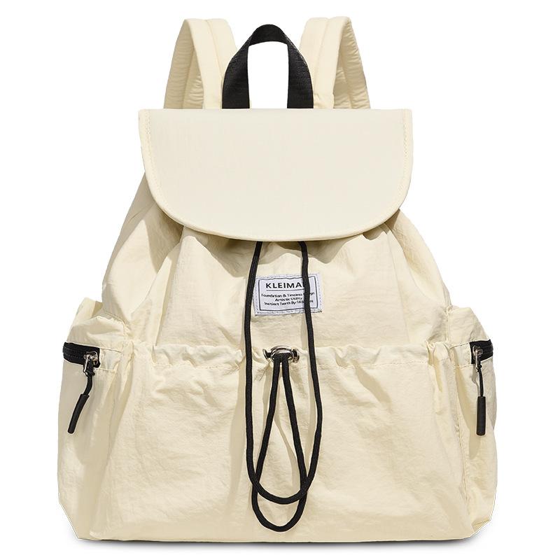 Schoolbag Japan and South Korea New Casual Backpack Large Capacity Backpack Commuter Drawstring Flip School Bag Lightweight Travel Backpack