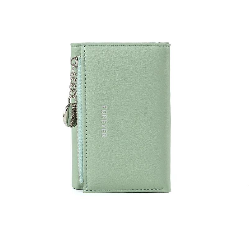 Chain Women Wallet 3 Folding Purse Leather Women Wallets Clutch Cards Holders Zipper Small Coin Pocket