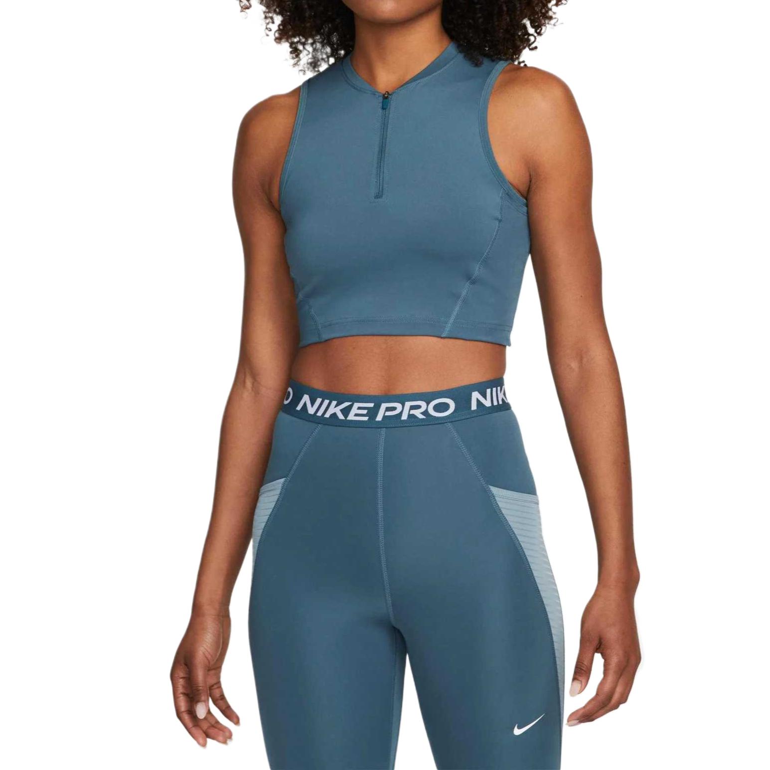 Женский спортивный топ Nike Pro Dri-FIT, дышащий, отводящий влагу, однотонный DM6952-058 XS