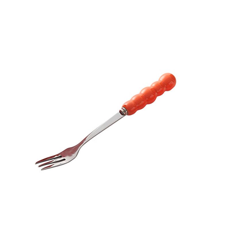 

ZISIZ Ceramic Stainless Steel Fruit Fork Set with Storage Jar