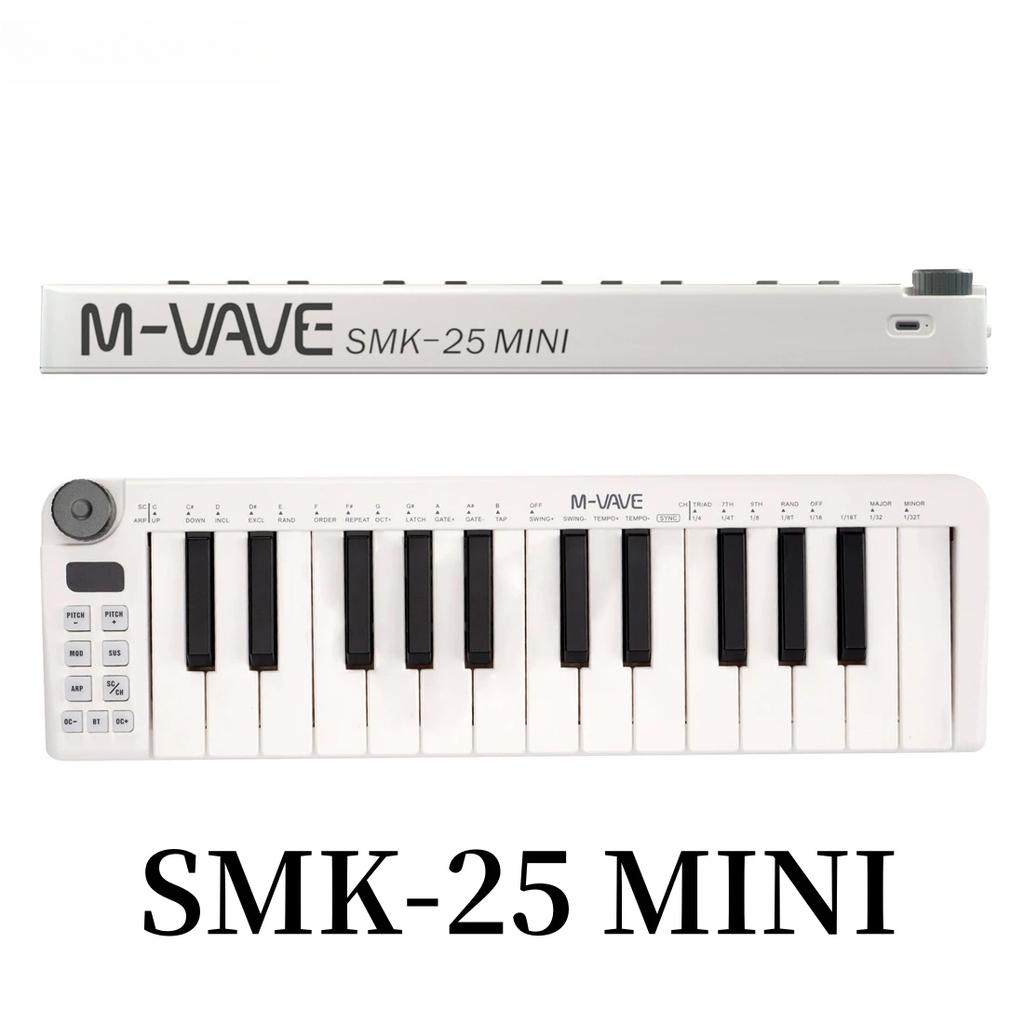 SMK-25/mini Pro MIDI Controller | 25 Velocity Keys + USB-C/Wireless | DAW Control & 15h Rechargeable Studio Tool