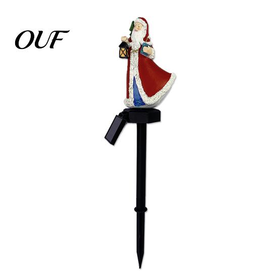 Weather Resistant Garden Night Lights Christmas Solar Stake Lights, Santa Claus Figurine Lamp, Waterproof Outdoor Holiday Lighting for Landscape Light