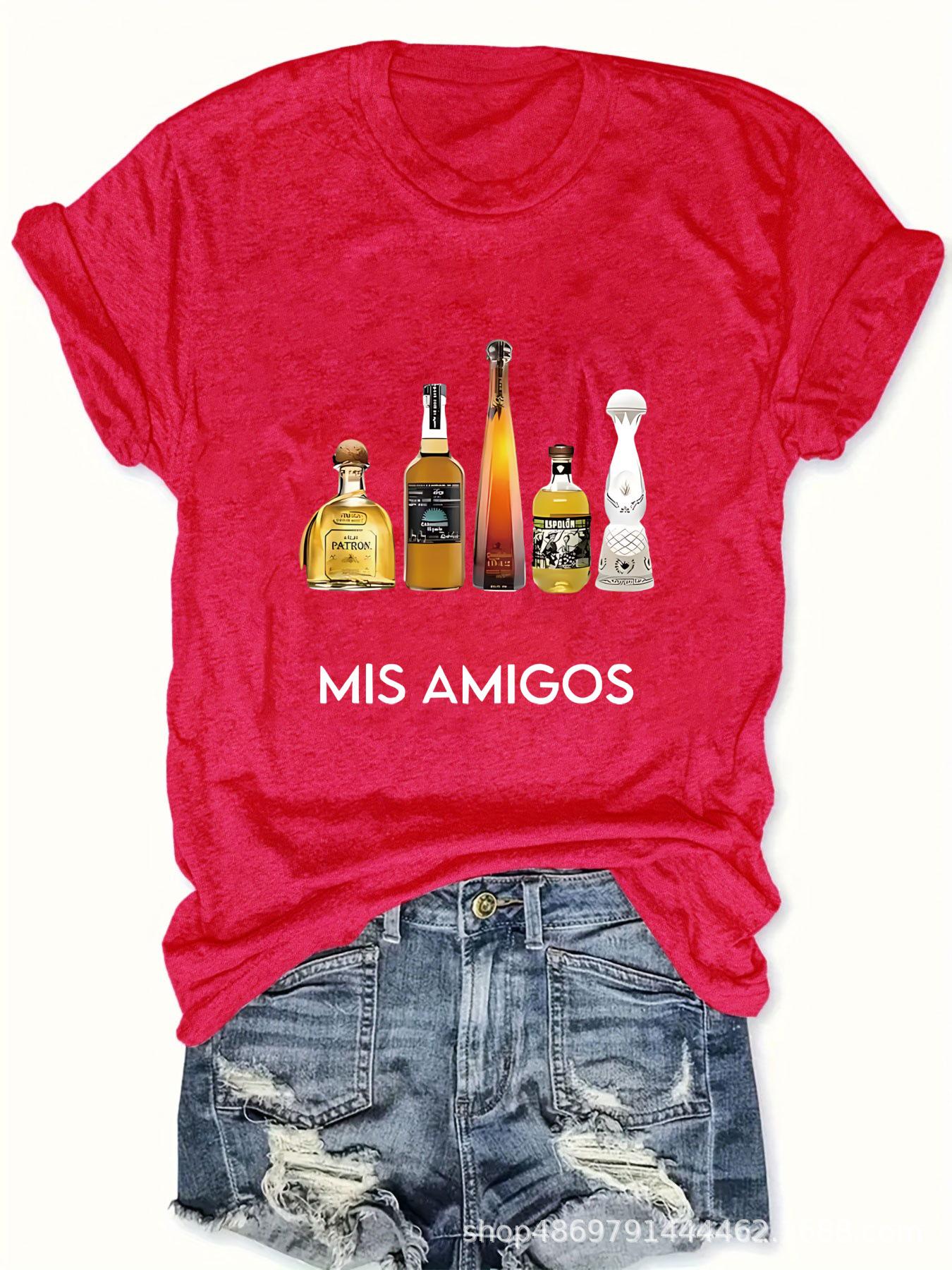 

Women s Round Neck Fashion T-Shirt for International Trade S красный