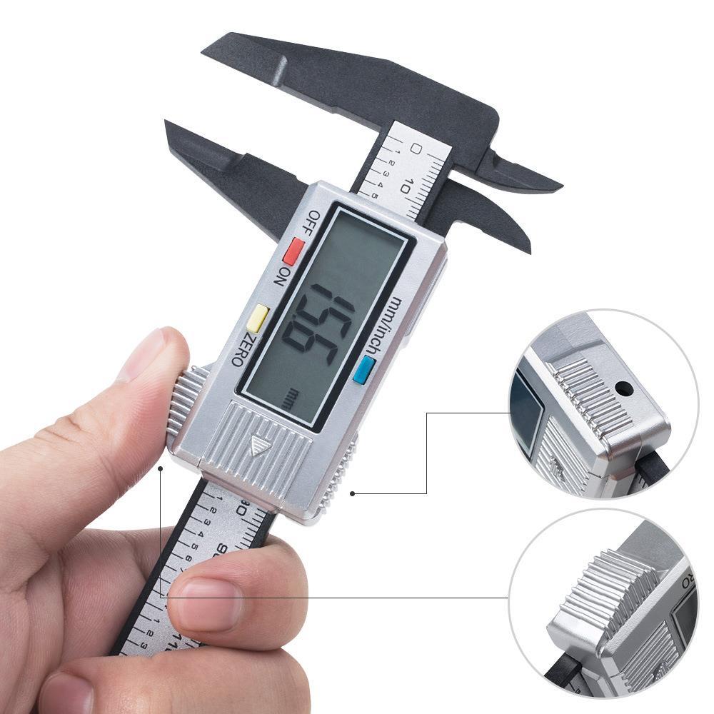 0-150mm 6 Inch Plastic Caliper Ruler with LCD Screen Electronic Digital Vernier Calliper Depth Measuring Tool