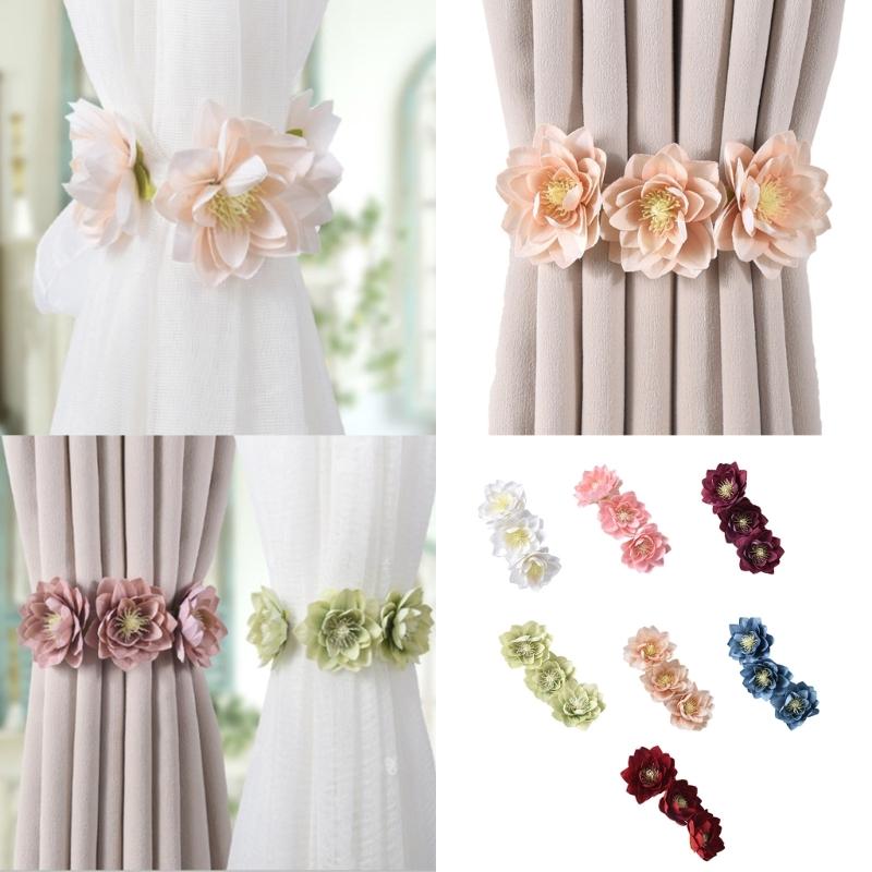 Contemporary Flower Curtain Tiebacks for Curtains Holders Secure & Stylish Curtain Ties 4Pieces