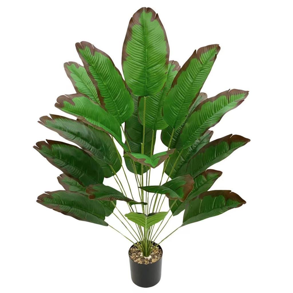 Artificial Traveler's Palm Indoor Decoration Plant with Banana Leaves - 24 Leaves for Home & Garden.