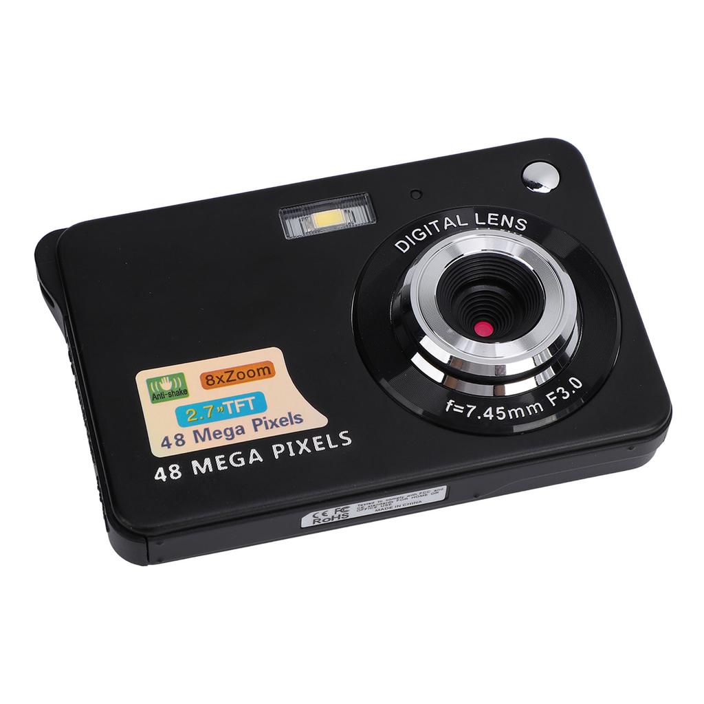 Digital Camera 48MP 4K 8x Zoom 20 Filters 2.7 Inch Screen Anti Shaking Rechargeable Portable Compact Camera for Kids Students