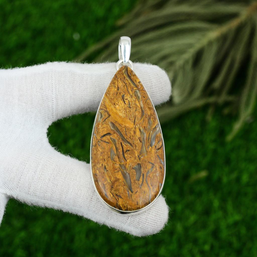 Mothers Day Sale Pear Mariam Jasper Stone 925 Silver Birthday Sister New Pendant