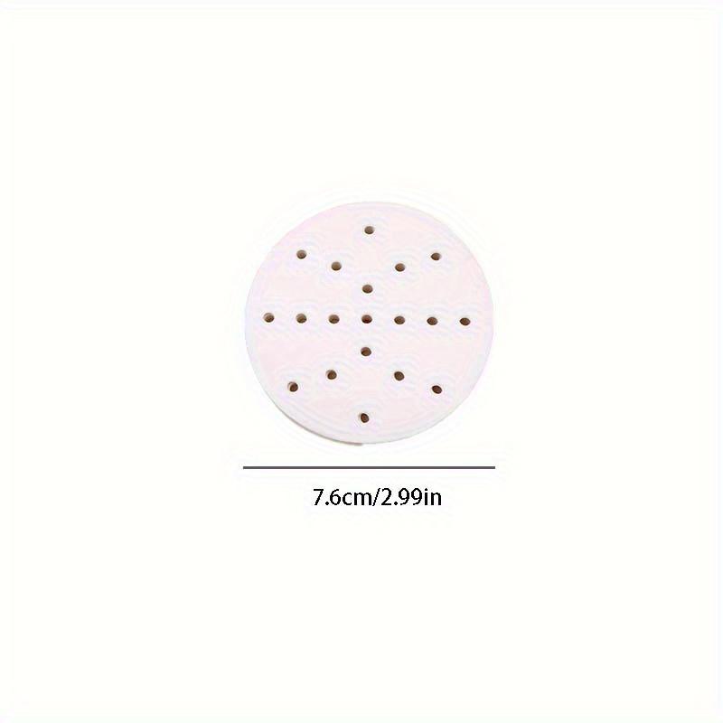 50pcs/100pcs 7.6cm/2.99in and 12.7cm/5in Food Grade Steamer Pad Circular Steamer Paper Silicone Paper Mantou Paper Baking Paper