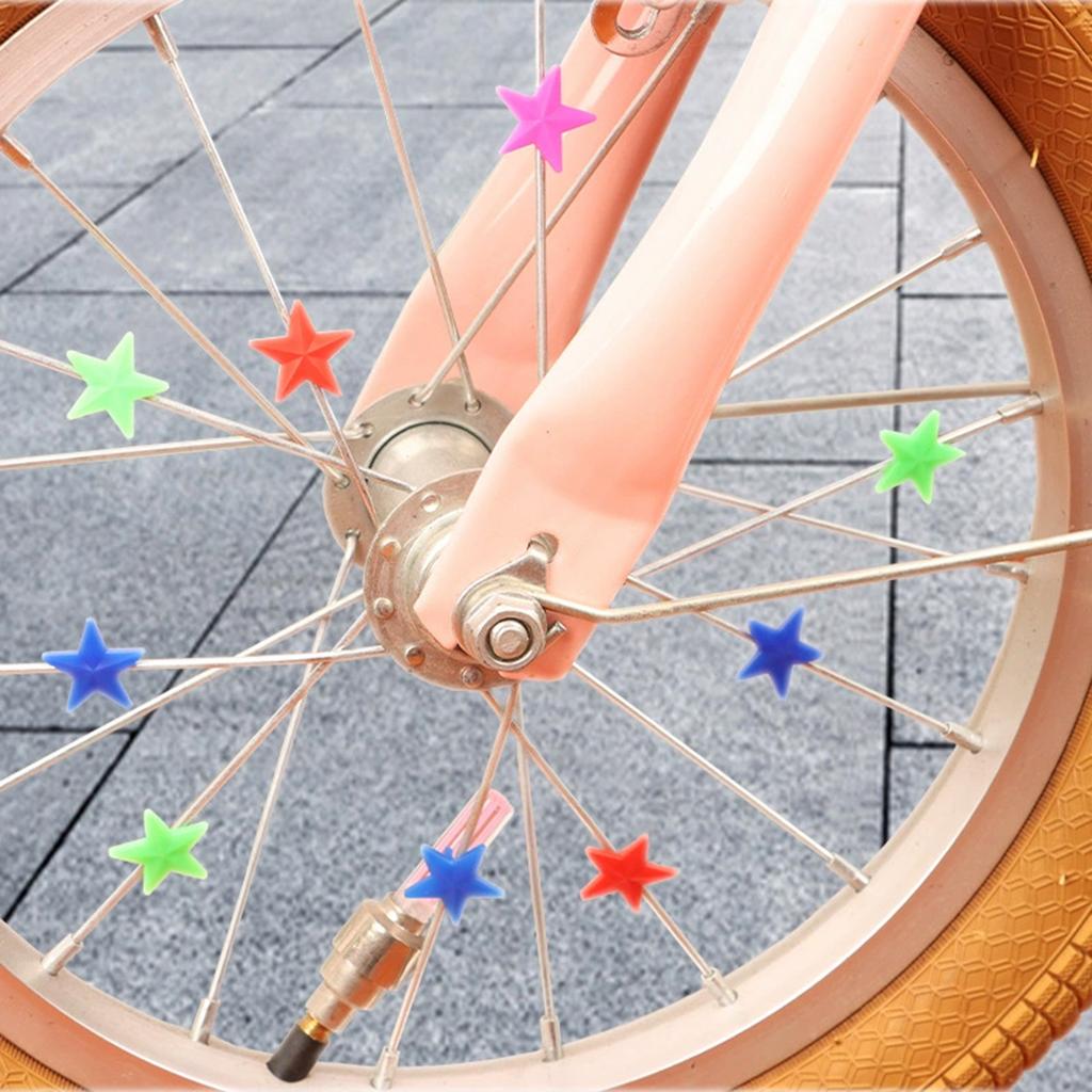 Colorful Bike Wheel Spokes Star/Heart Shape Bike Wheel Spoke Accessories Bike Decor Beads for Kids