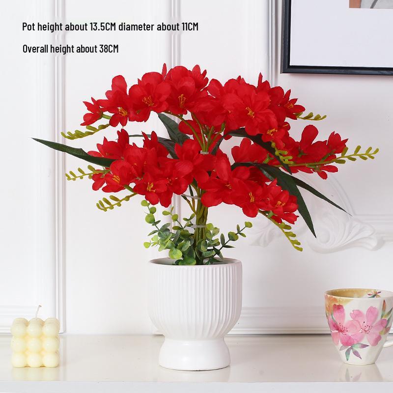 Artificial Phalaenopsis Flower Set: Indoor TV Cabinet Decor